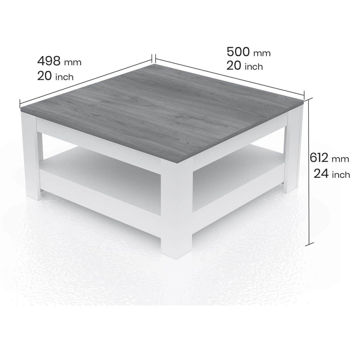 Grado Coffee Table - Walnut and White Colour - Walnut and White – image 2