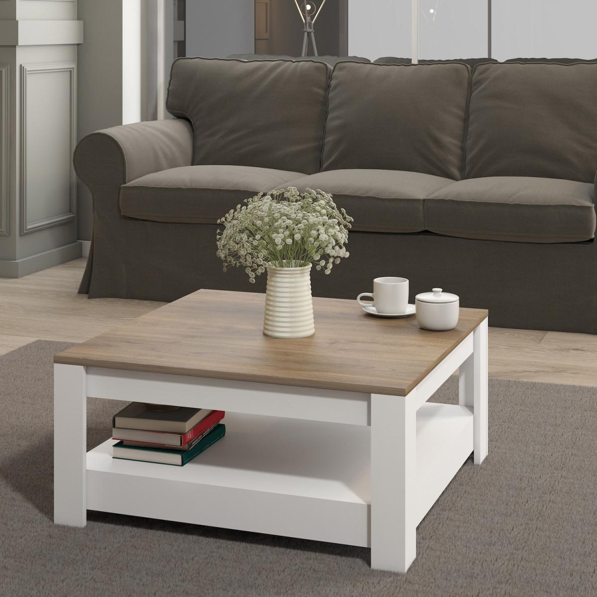 Grado Coffee Table - Walnut and White Colour - Walnut and White – image 1