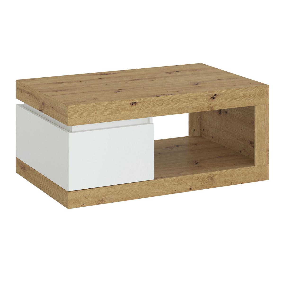 Luci 1-Drawer Coffee Table - White – image 2