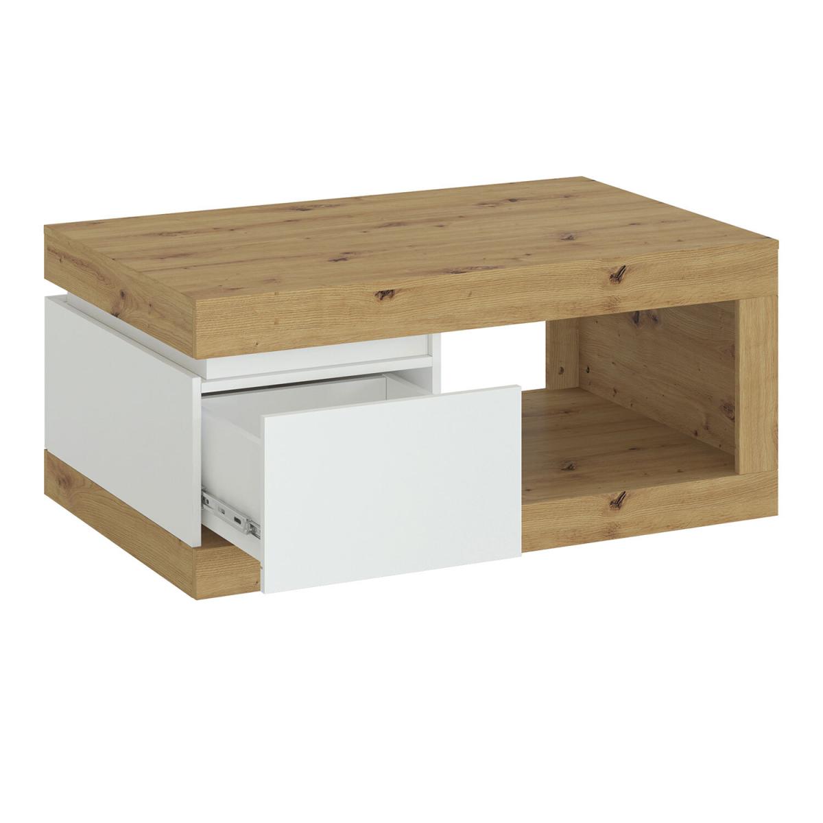 Luci 1-Drawer Coffee Table - White – image 3