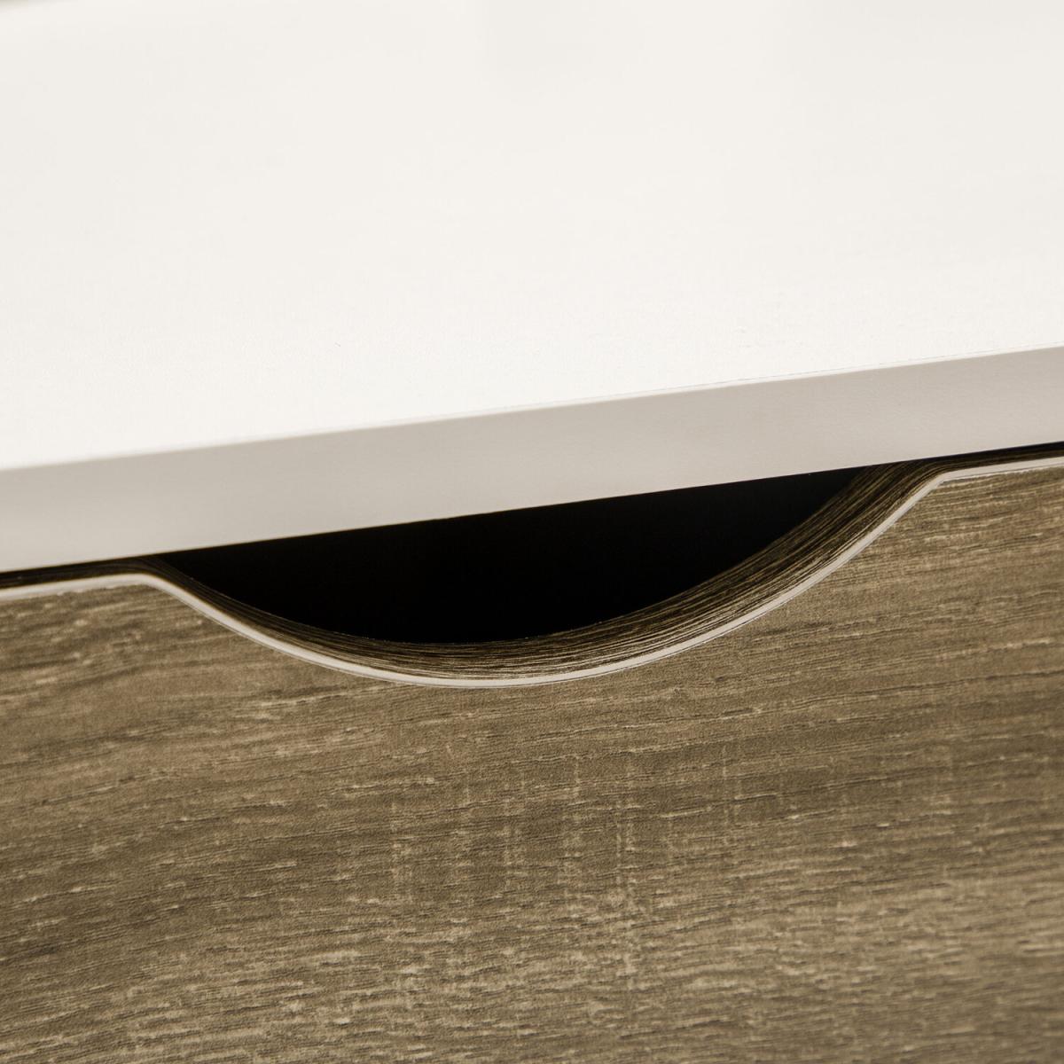 Coffee Table, Modern Tea Table with Open Storage Shelves - White – image 6