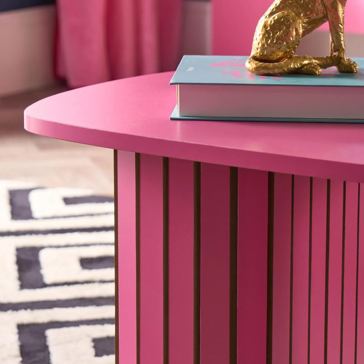 Madison Ribbed Coffee Table - Hot Pink – image 2
