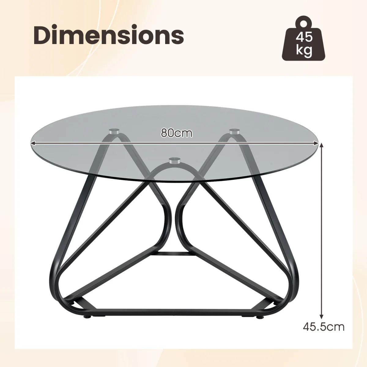 Circular triangular bottom coffee table – image 2