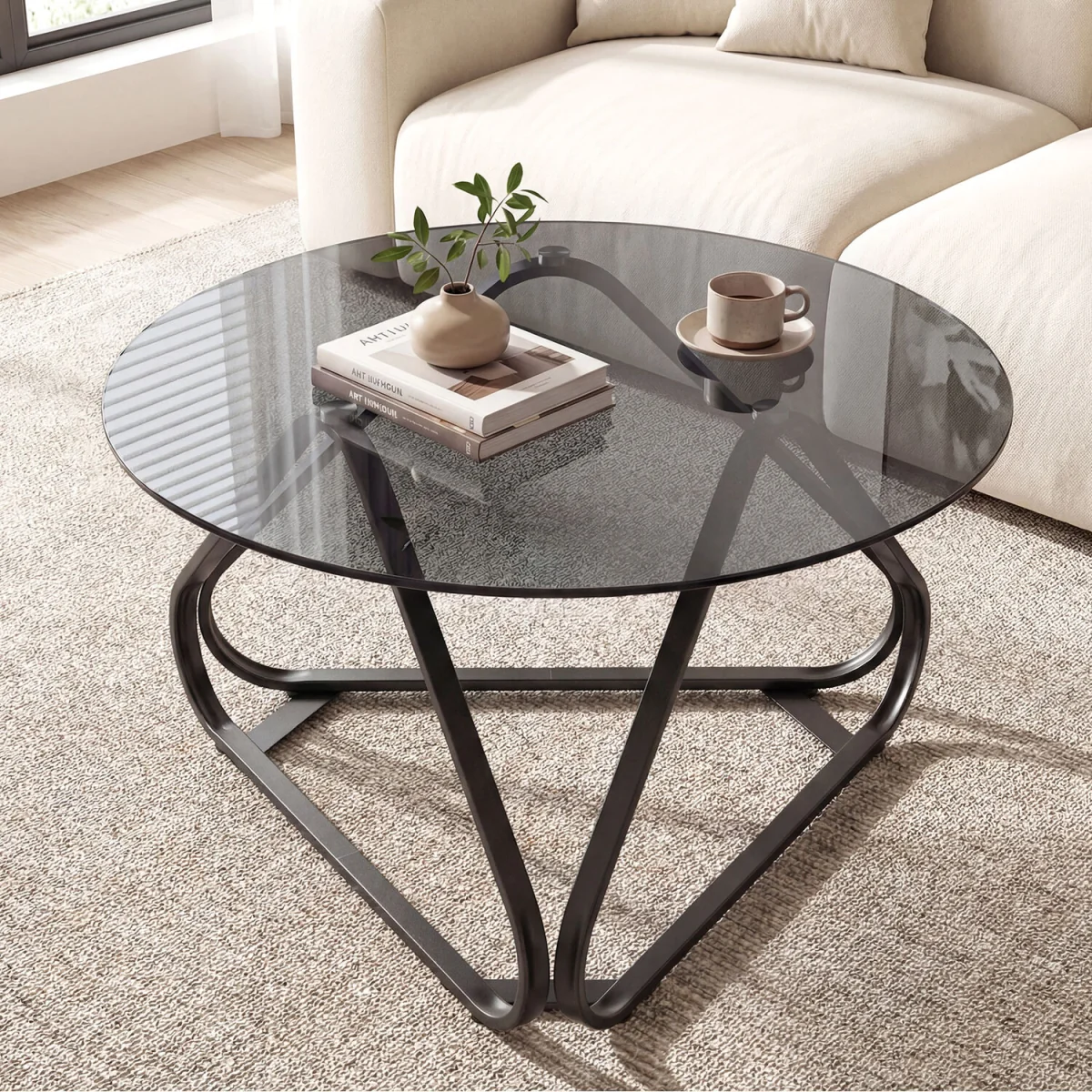 Circular triangular bottom coffee table – image 3