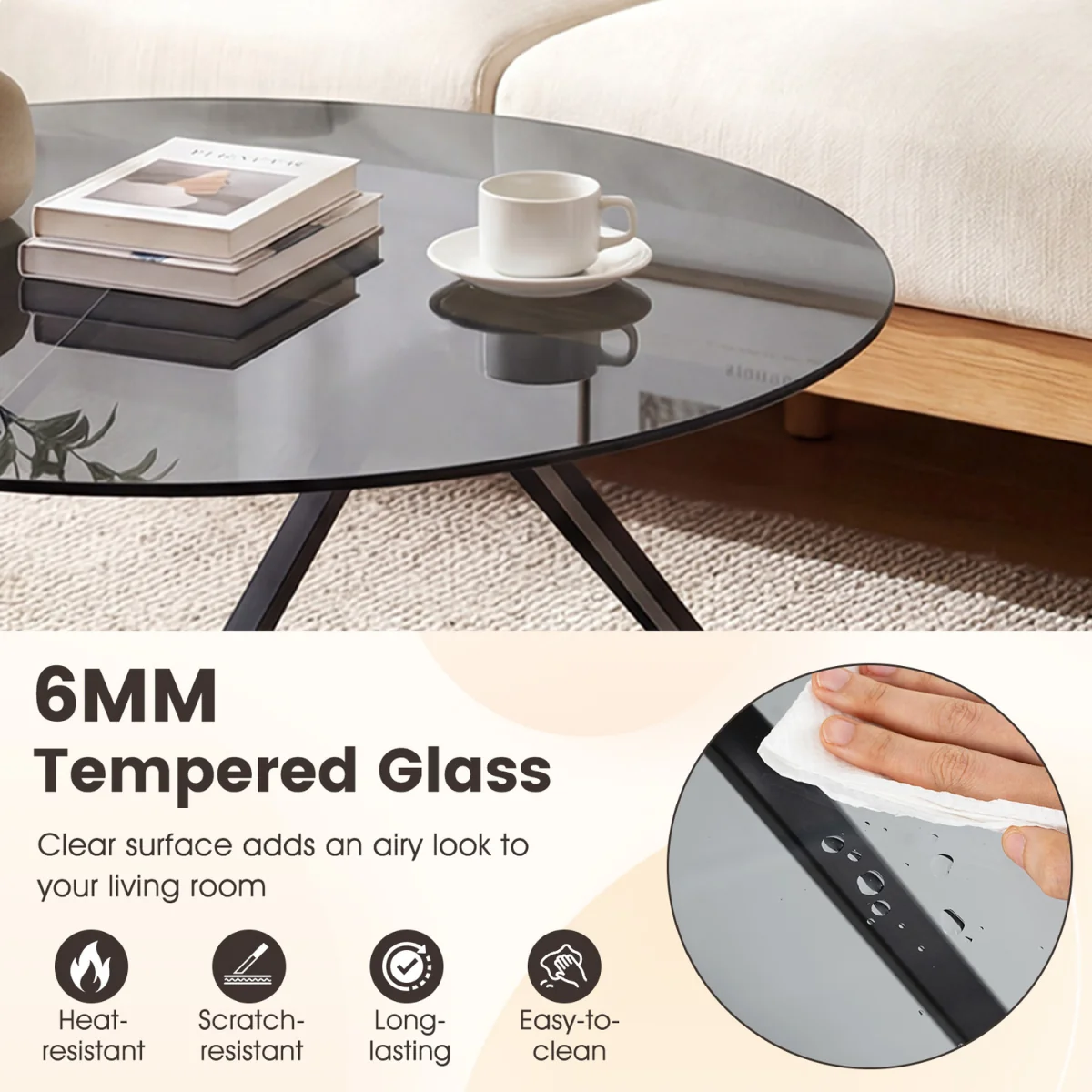 Circular triangular bottom coffee table – image 6