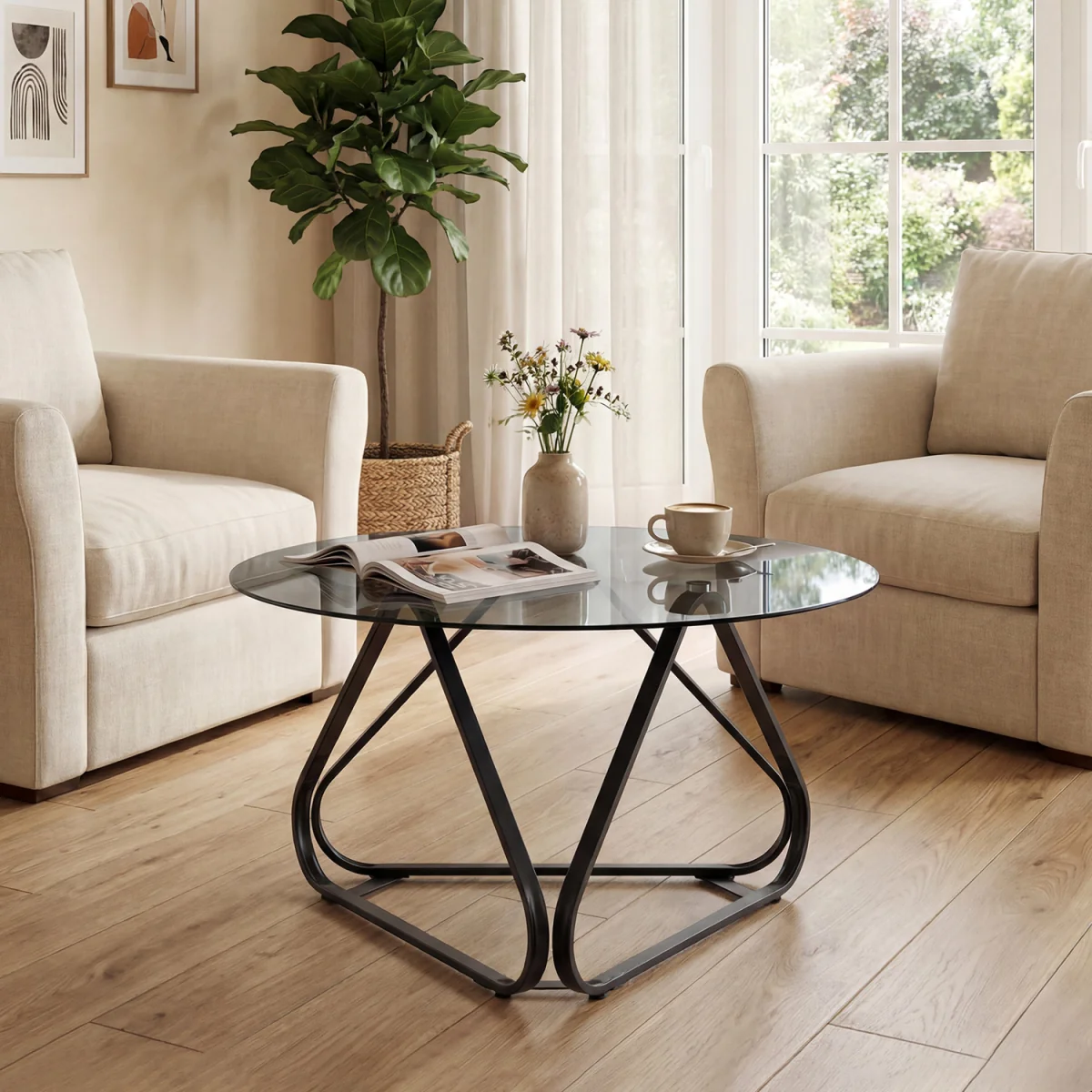 Circular triangular bottom coffee table – image 8