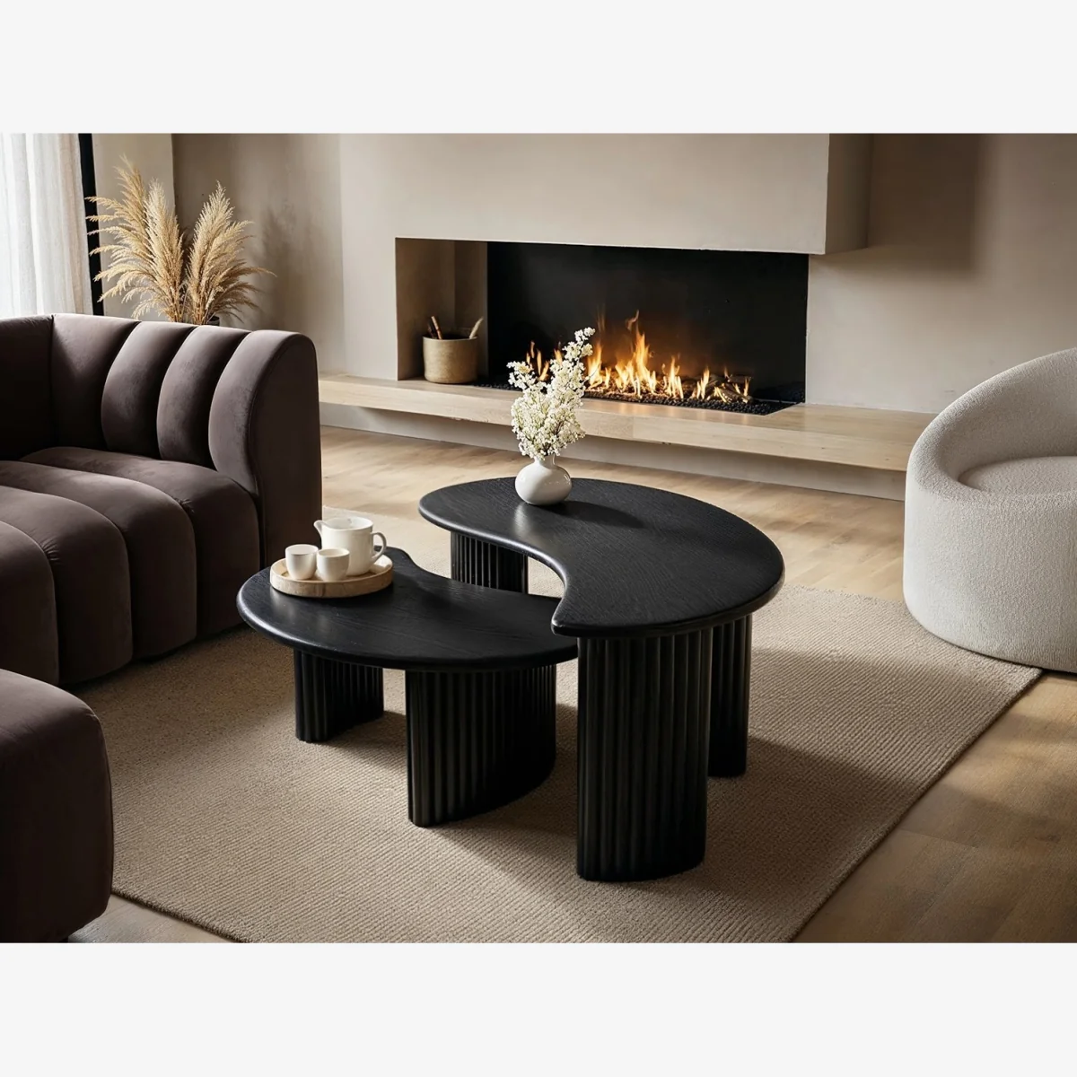Clio Coffee Table Set Black - Black