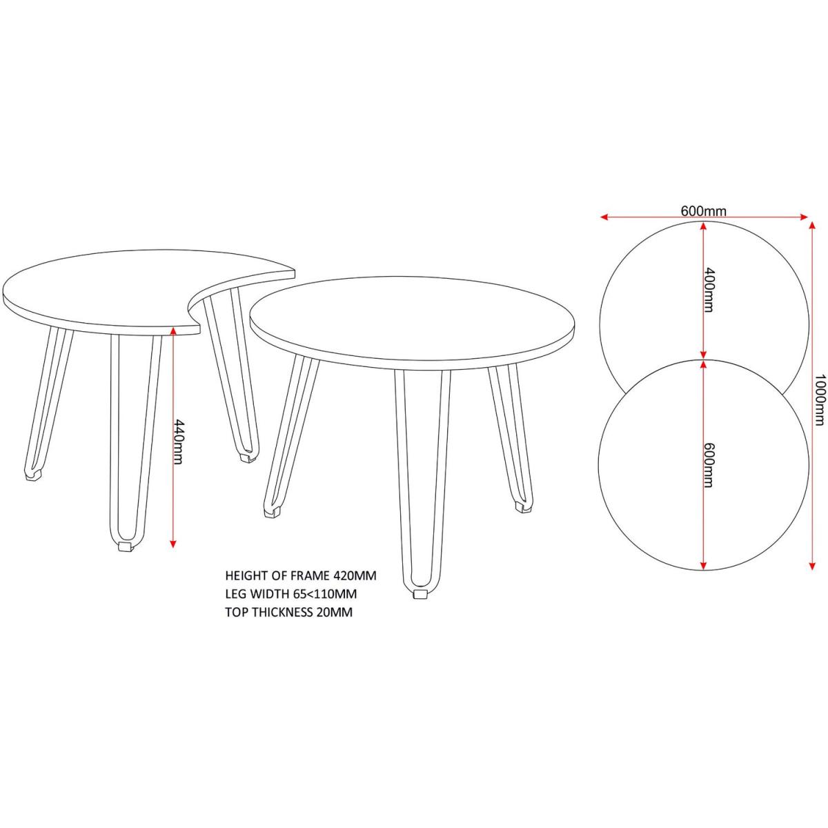 Athens Duo Coffee Table Set - Oak – image 5