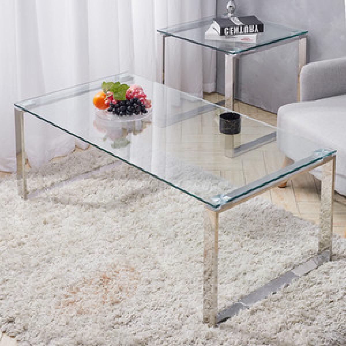 Modern Style Coffee Table  - Silver / Square – image 9