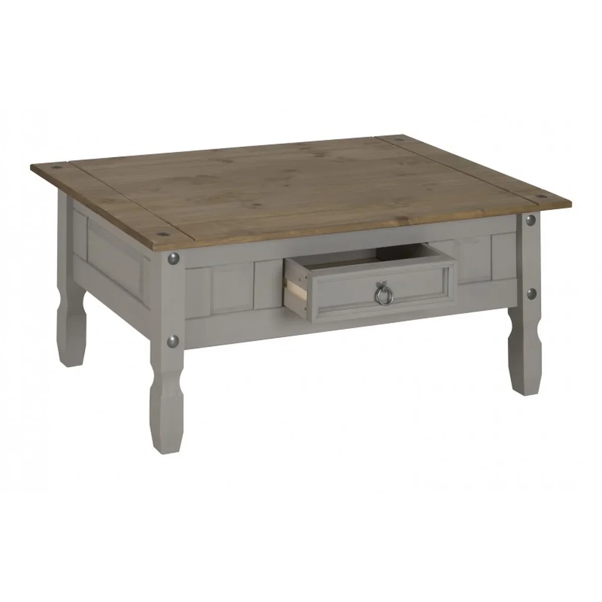 Mercers Furniture Corona Coffee Table with 1 Drawer - Distressed Grey Wax – image 2