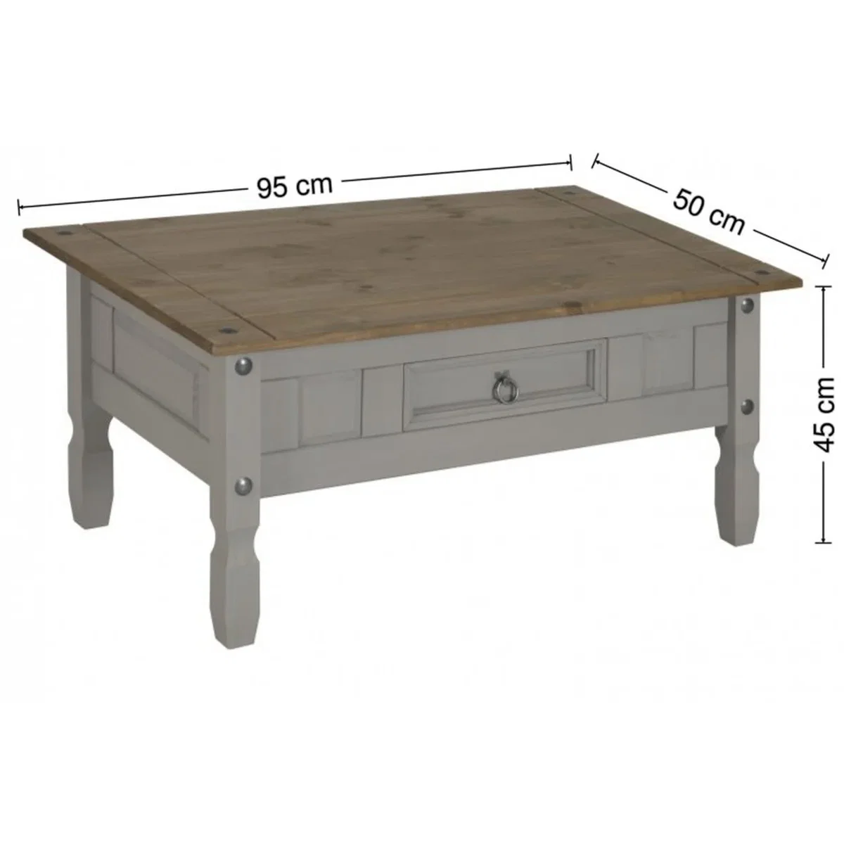 Mercers Furniture Corona Coffee Table with 1 Drawer - Distressed Grey Wax – image 4