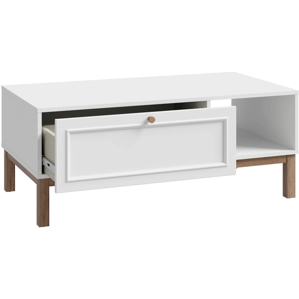 Wensley 1 Drawer Coffee Table in Light Grey and Oak - Light Grey & Oak – image 2