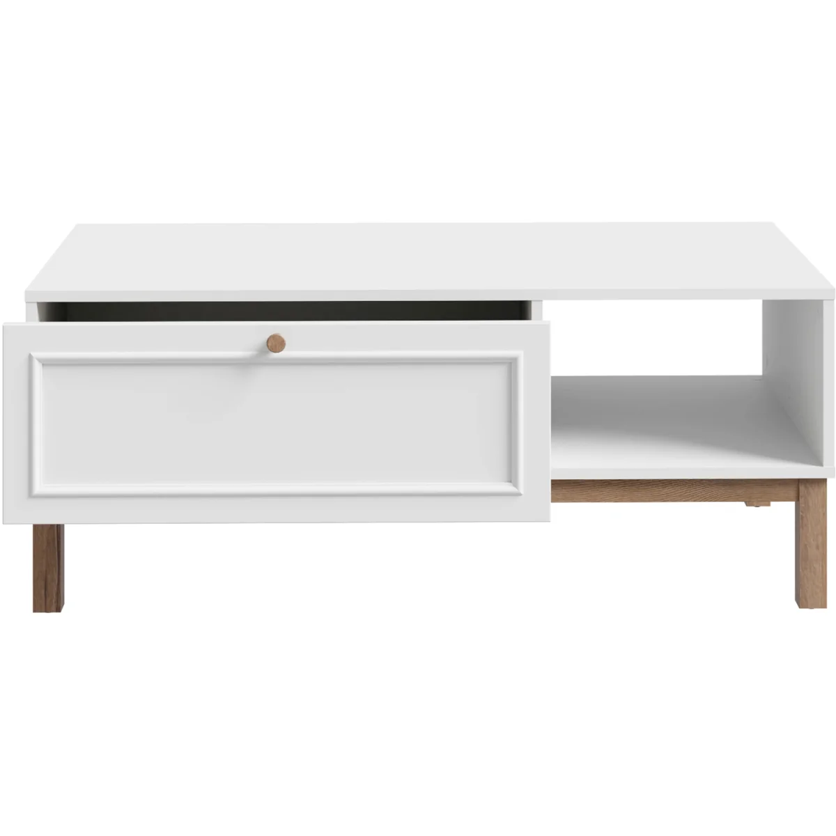 Wensley 1 Drawer Coffee Table in Light Grey and Oak - Light Grey & Oak – image 3