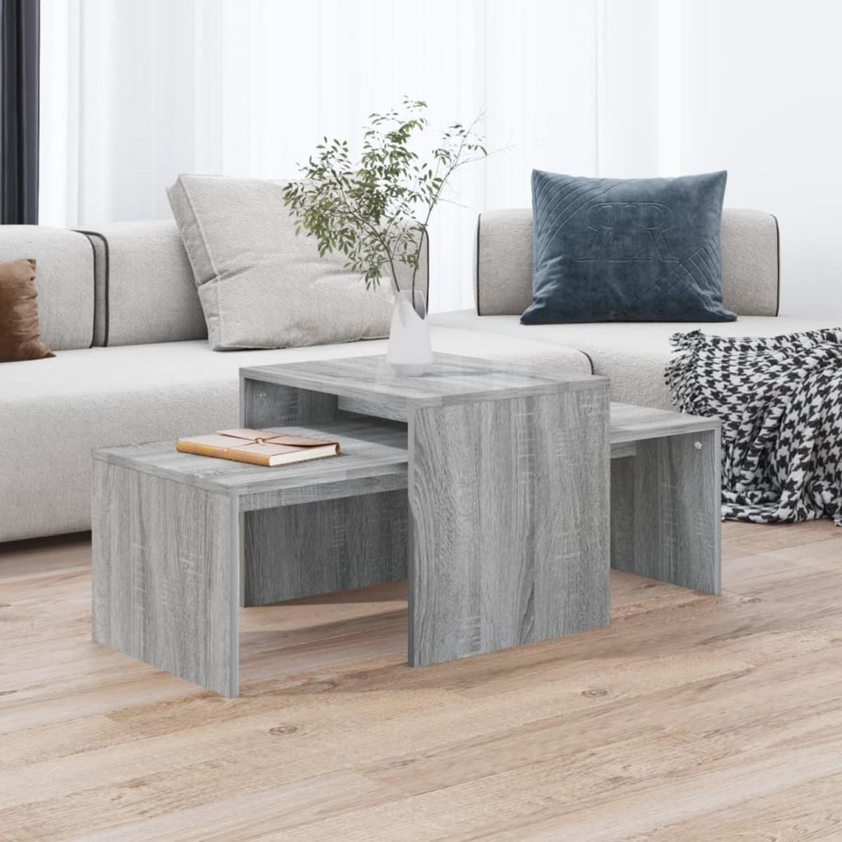 2 Light Grey Coffee Table Set - Light Grey – image 2