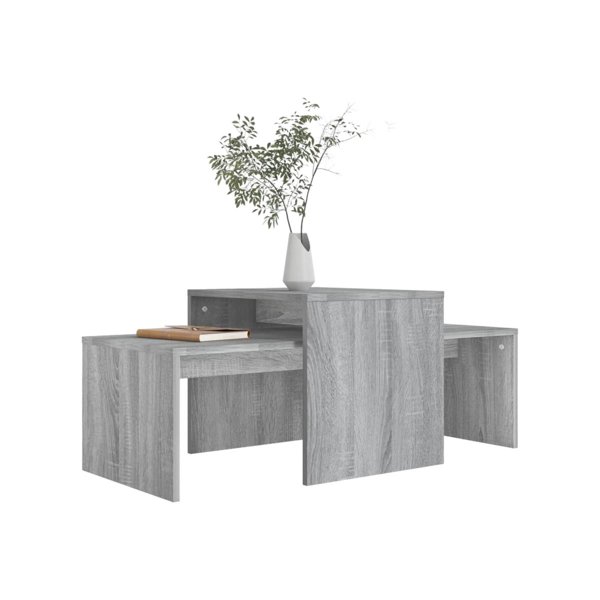 2 Light Grey Coffee Table Set - Light Grey – image 1