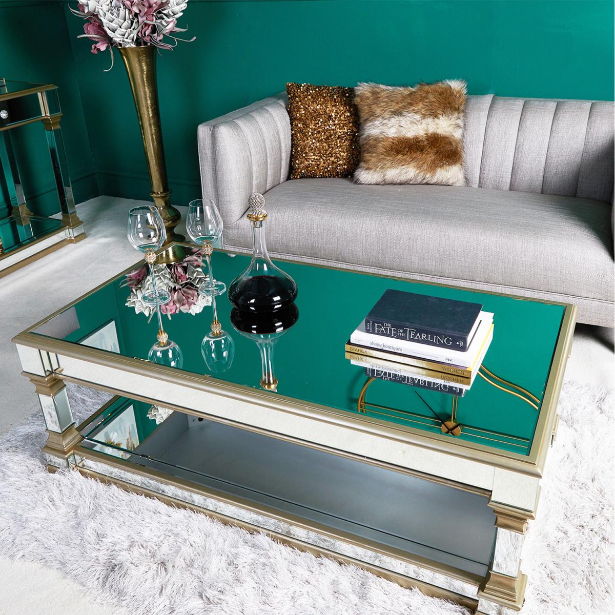 Apollo Champagne Mirrored Coffee Table - Champagne – image 2