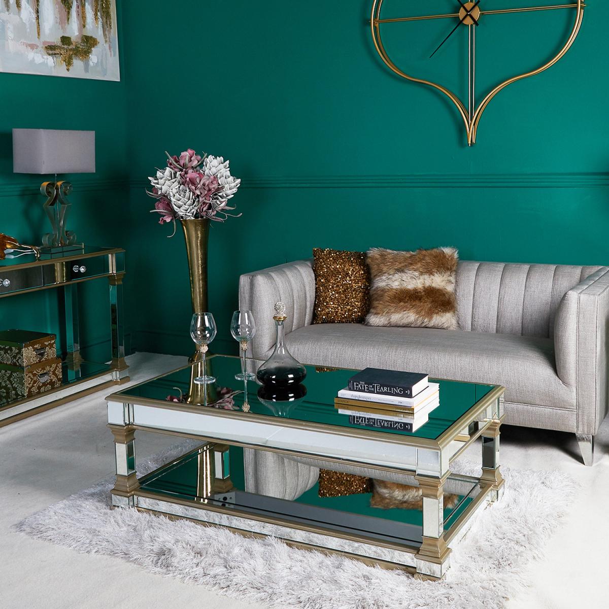 Apollo Champagne Mirrored Coffee Table - Champagne – image 3