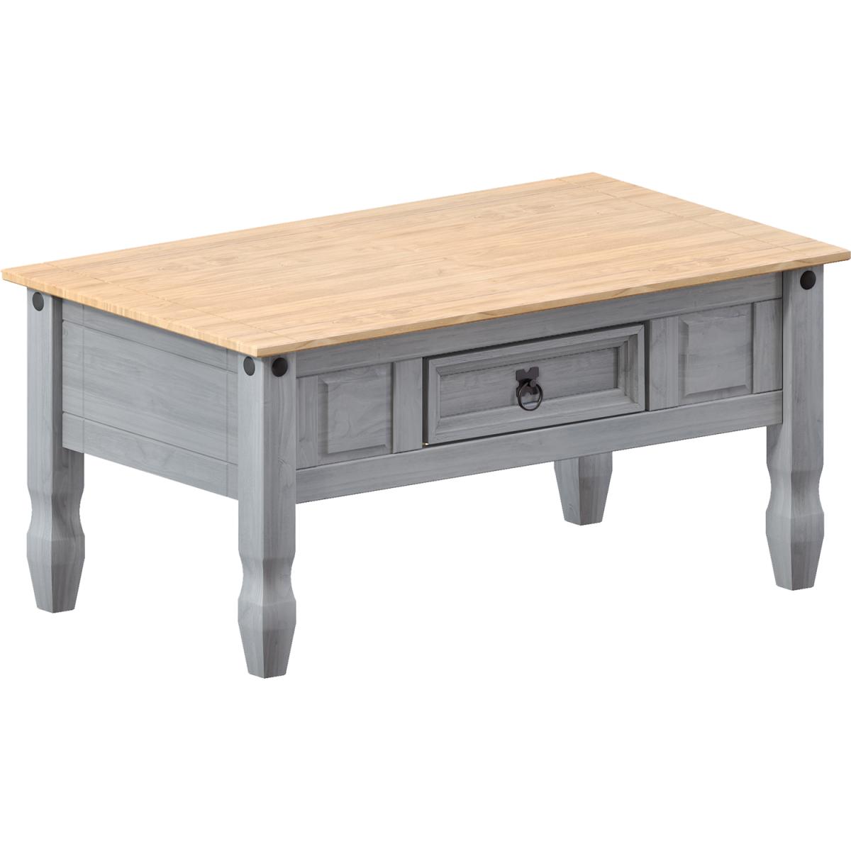 Corona 1 Drawer Coffee Table, Grey - Grey – image 3