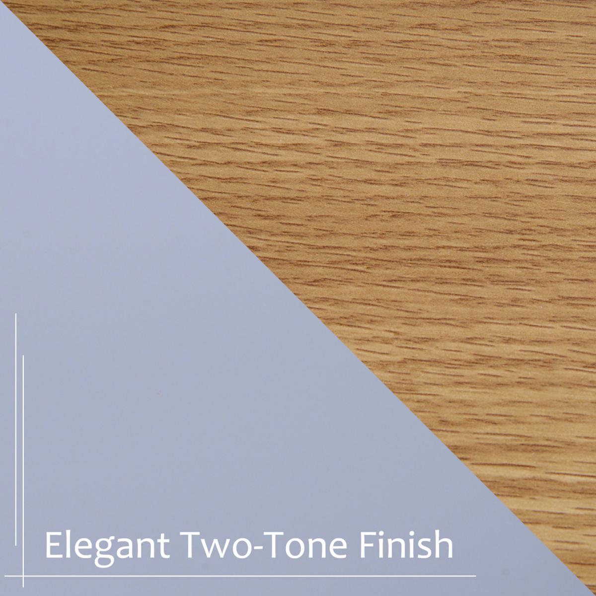 Coffee Table with Open Display Wood Effect - Oak & Grey – image 3