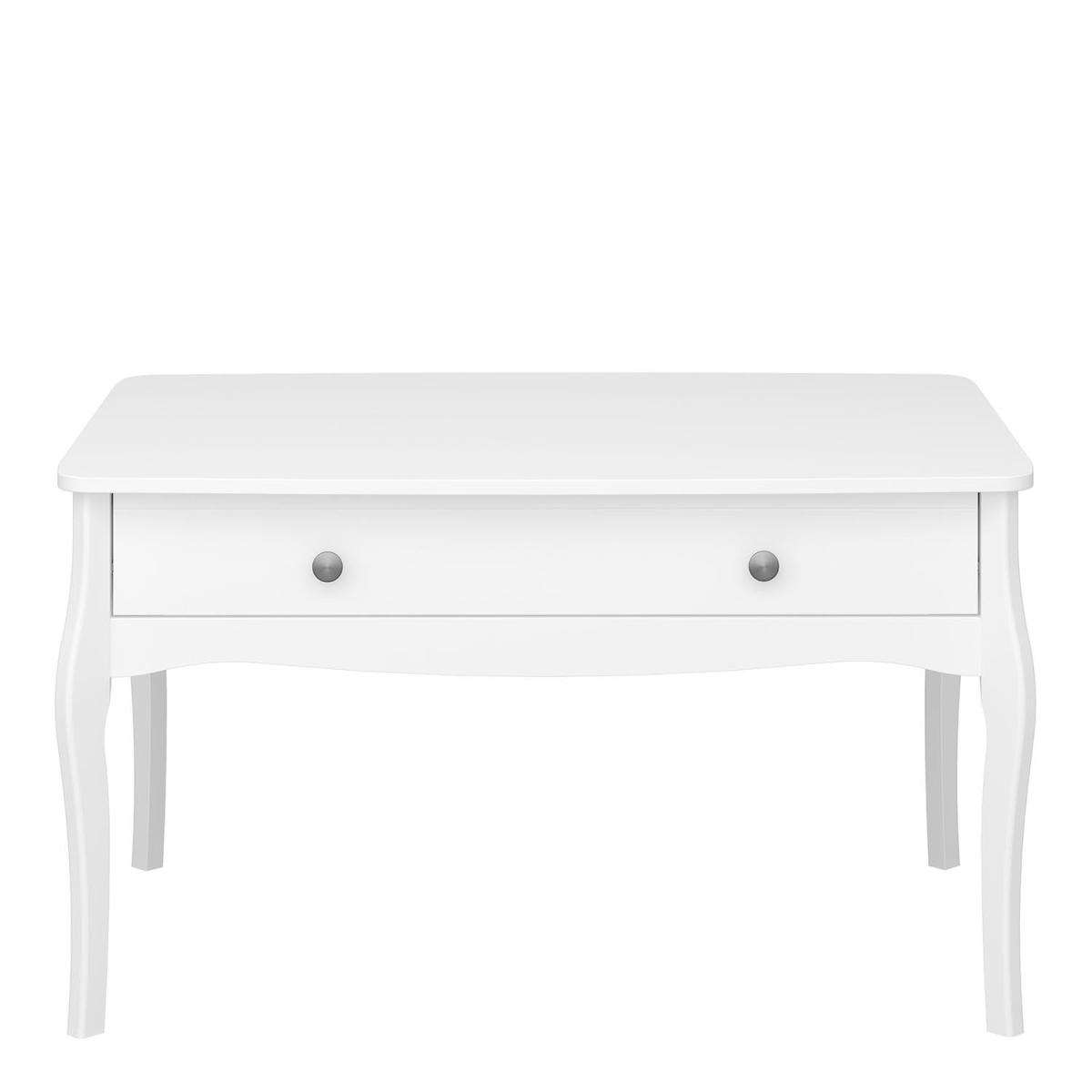 Baroque 1 Drawer Coffee Table - White – image 2