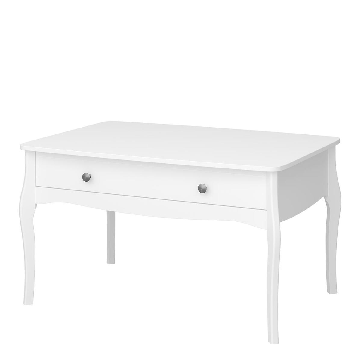 Baroque 1 Drawer Coffee Table - White – image 3