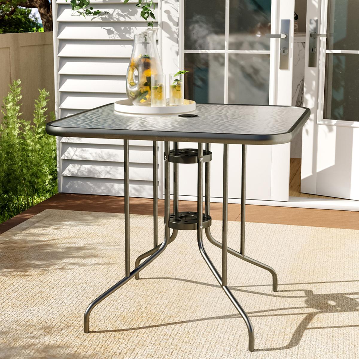 Stylish Square Coffee Tempered Glass Side Table With Painting Stand - Black – image 11