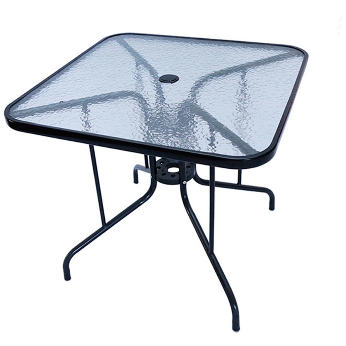 Stylish Square Coffee Tempered Glass Side Table With Painting Stand - Black – image 3