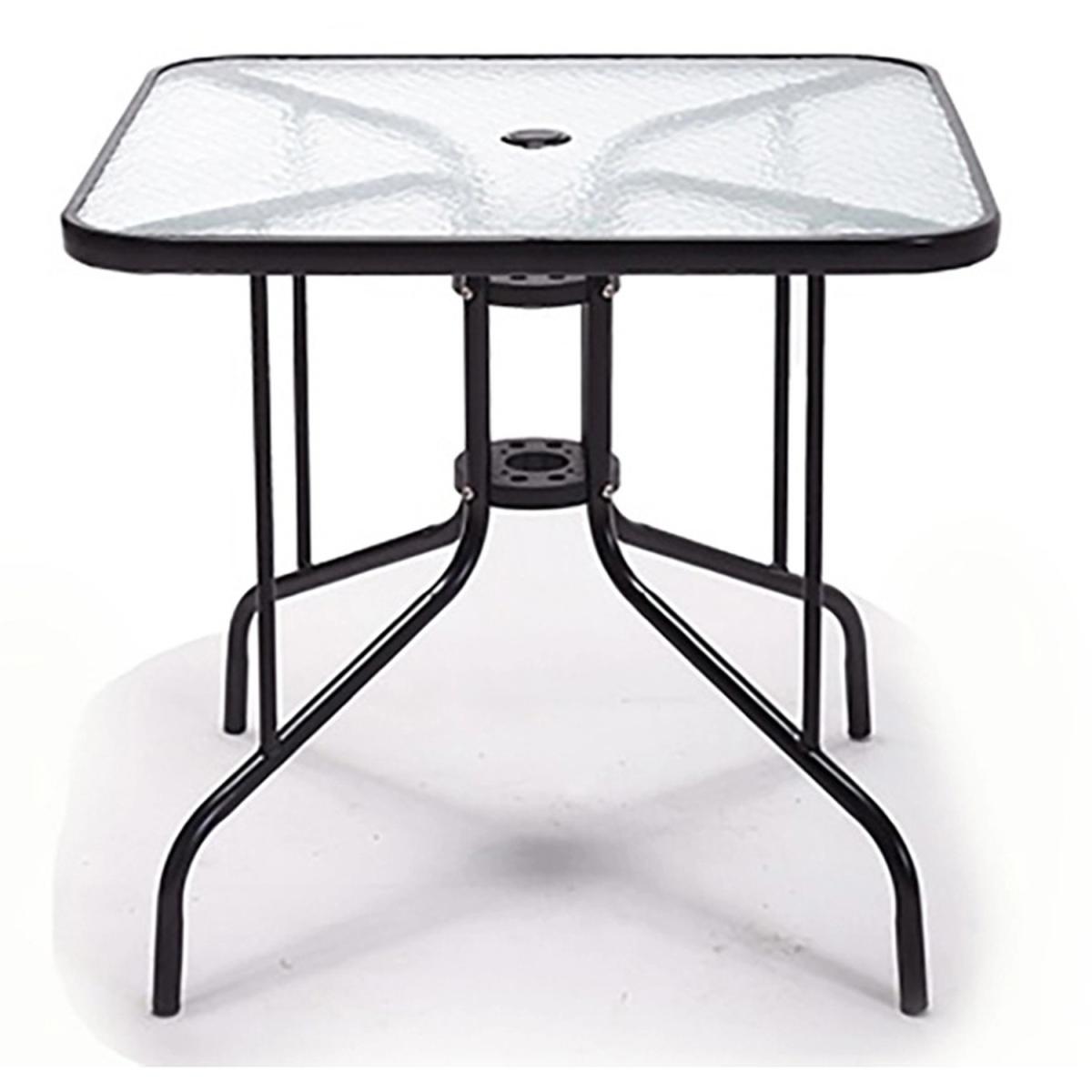 Stylish Square Coffee Tempered Glass Side Table With Painting Stand - Black – image 6