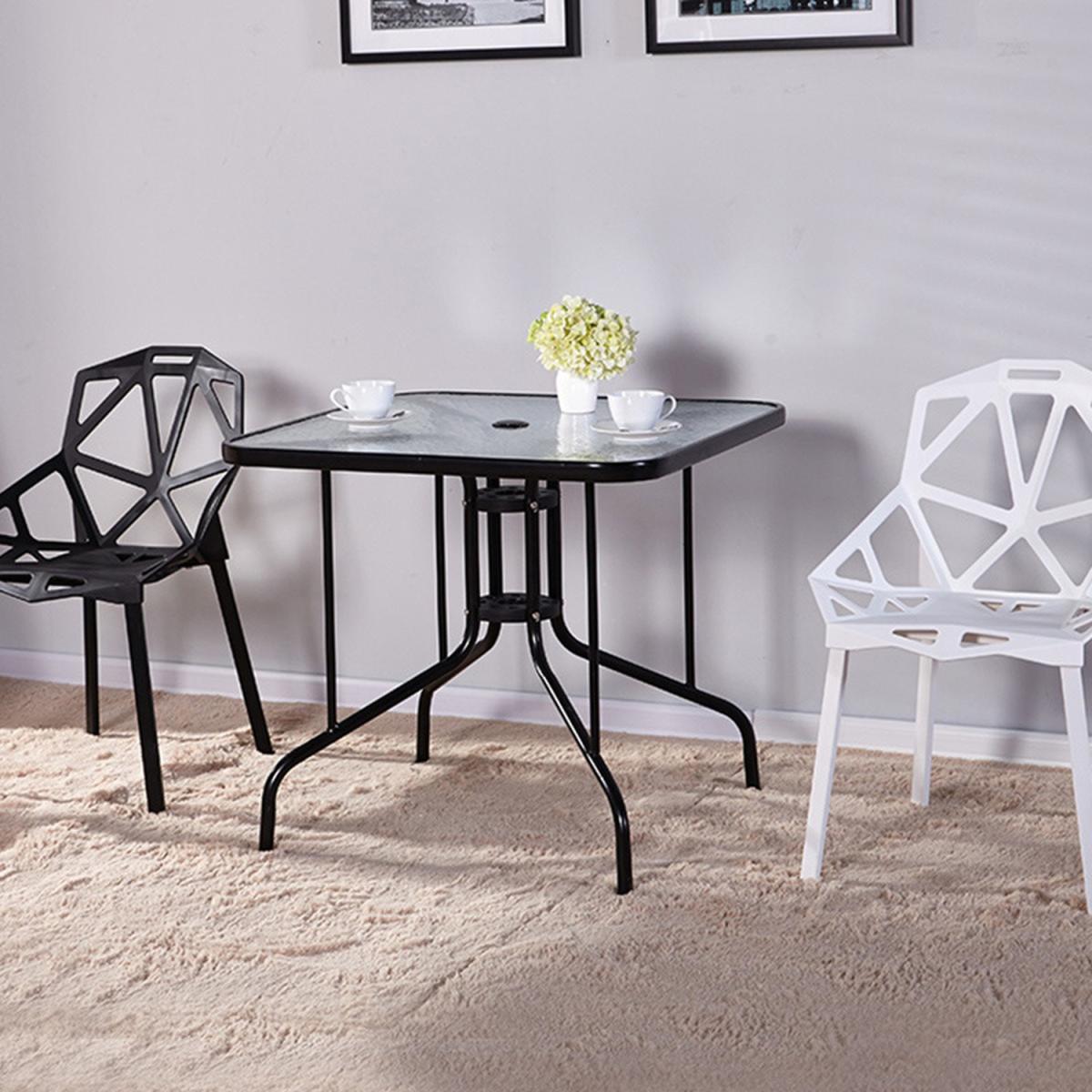 Stylish Square Coffee Tempered Glass Side Table With Painting Stand - Black – image 8