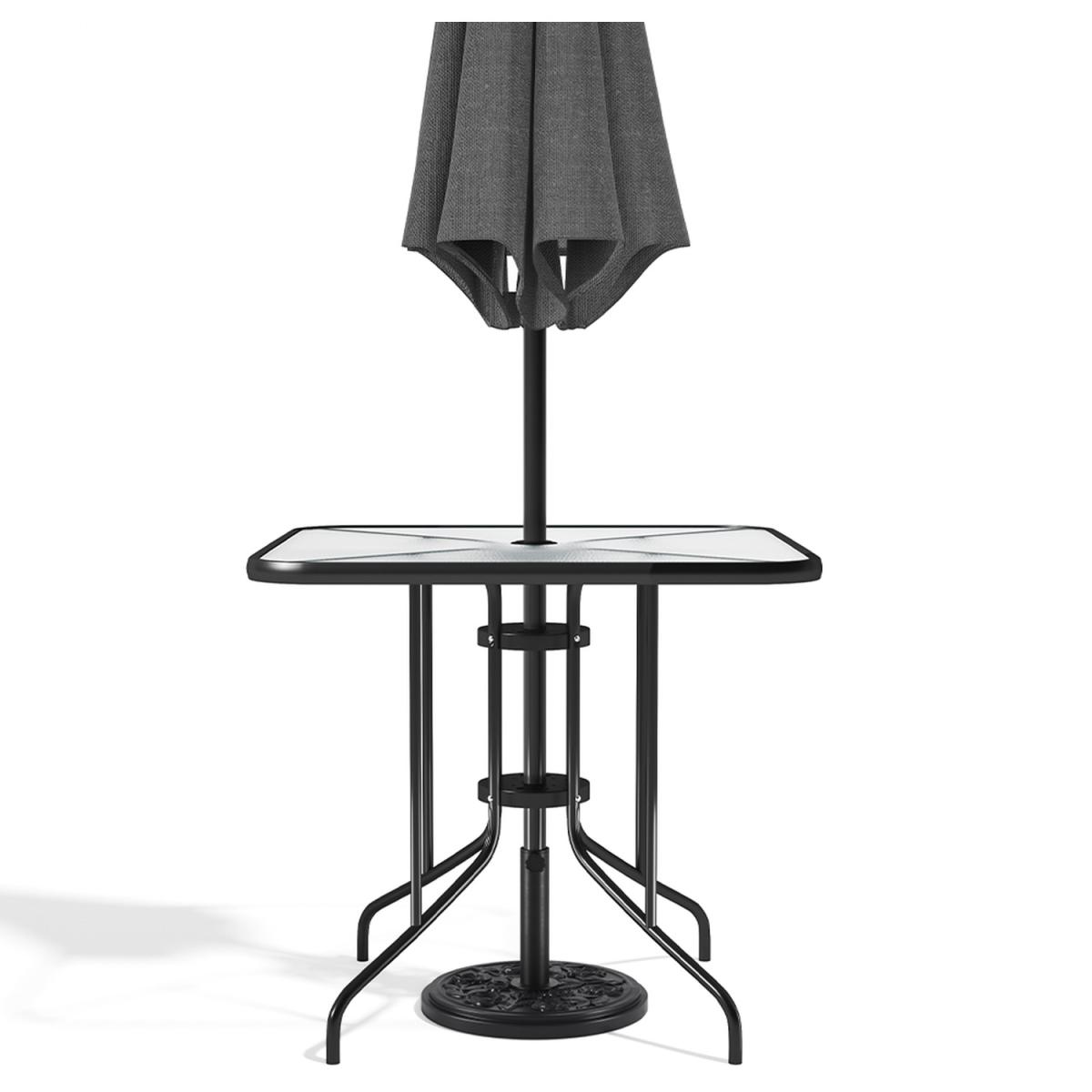 Stylish Square Coffee Tempered Glass Side Table With Painting Stand - Black – image 9