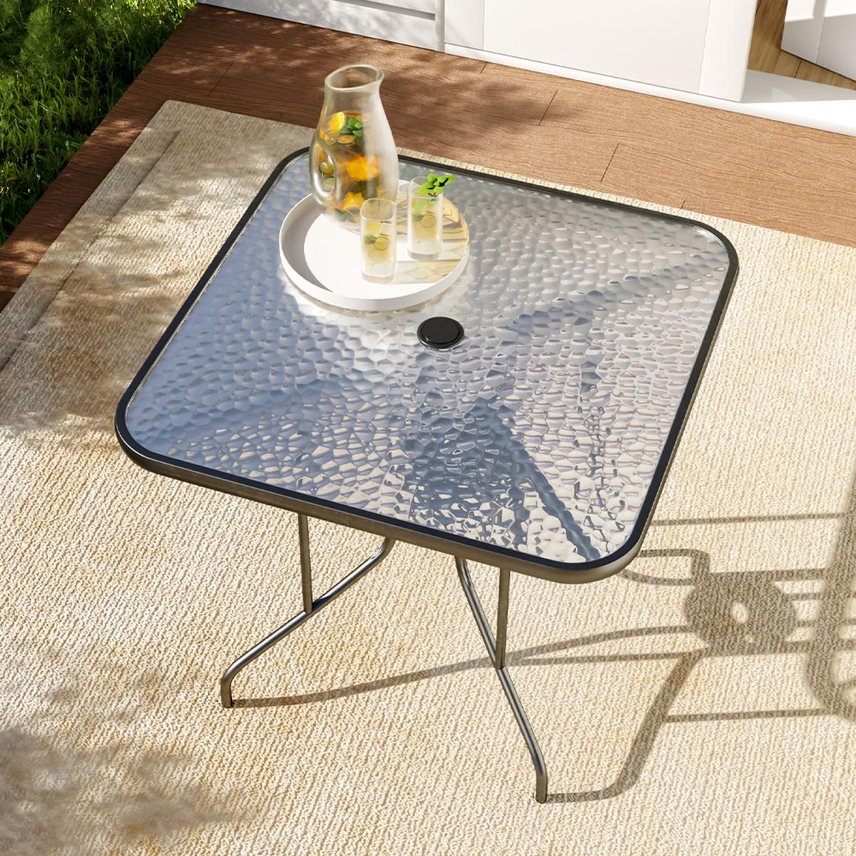 Stylish Square Coffee Tempered Glass Side Table With Painting Stand - Black – image 10