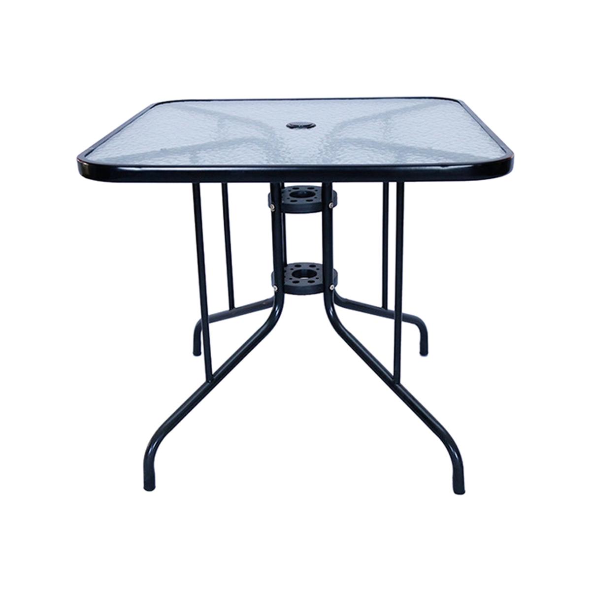 Stylish Square Coffee Tempered Glass Side Table With Painting Stand - Black – image 1