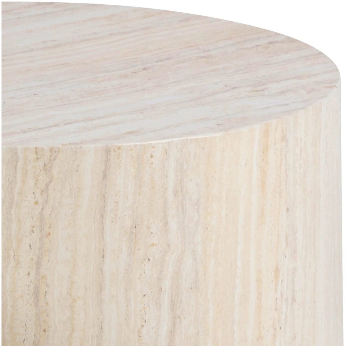 Dice Round Coffee Table Set in Light Travertine Effect - Travertine – image 7