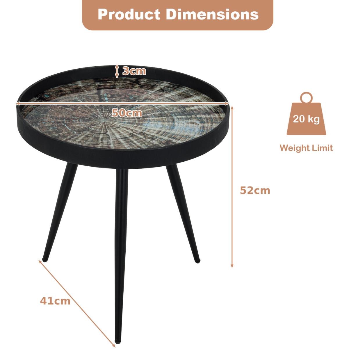 Costway Modern Round Coffee Table-Black - Black – image 3