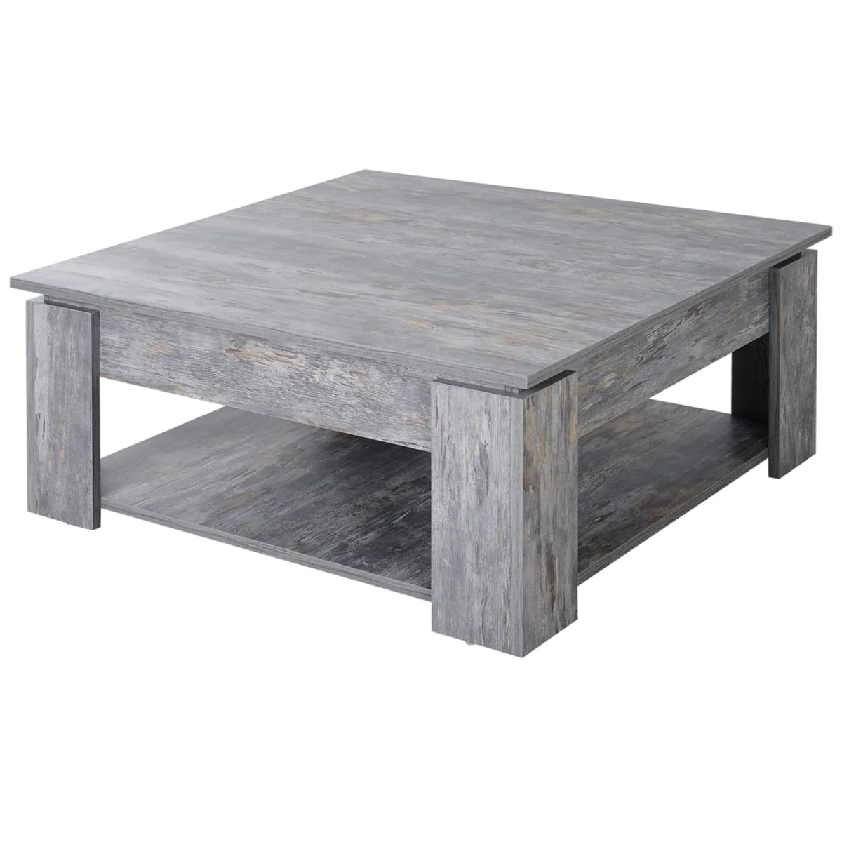 Rebane Wood Effect Grey 2-Tier Coffee Table with Lower Storage Shelf – image 3