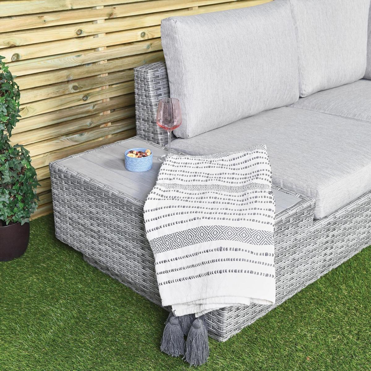 Florida 5 Piece Outdoor Corner Sofa Set for Garden Patio & Decking - Cushioned 4 Seater with Coffee Table & Side Table – image 5