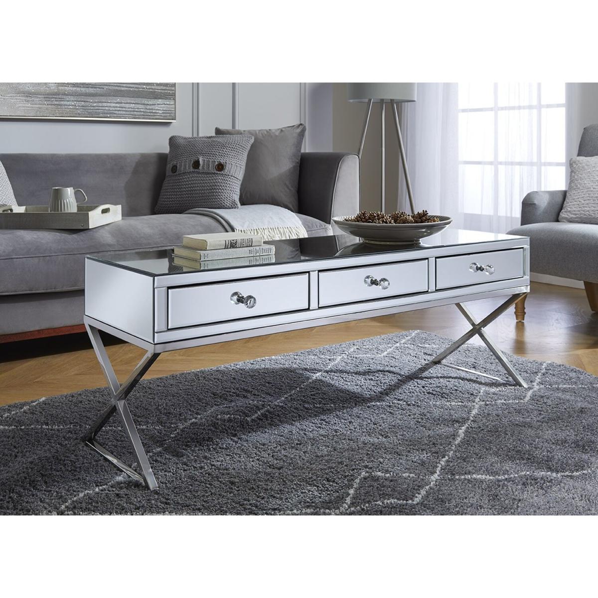 Salvador Mirrored Coffee Table Drawer - Mirror – image 2