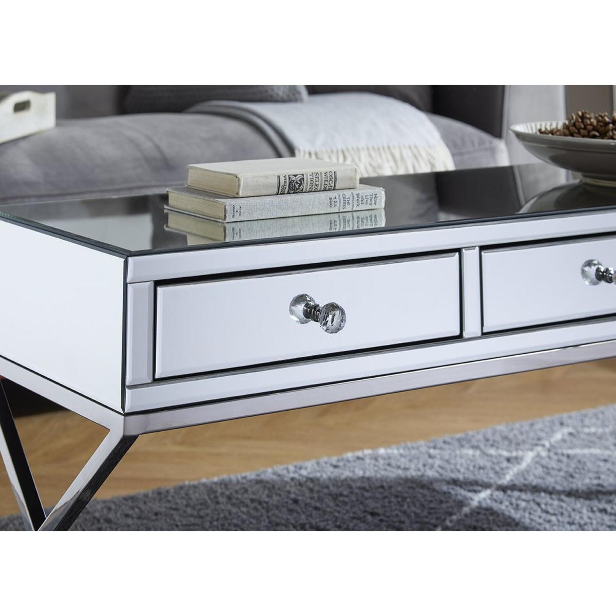 Salvador Mirrored Coffee Table Drawer - Mirror – image 4