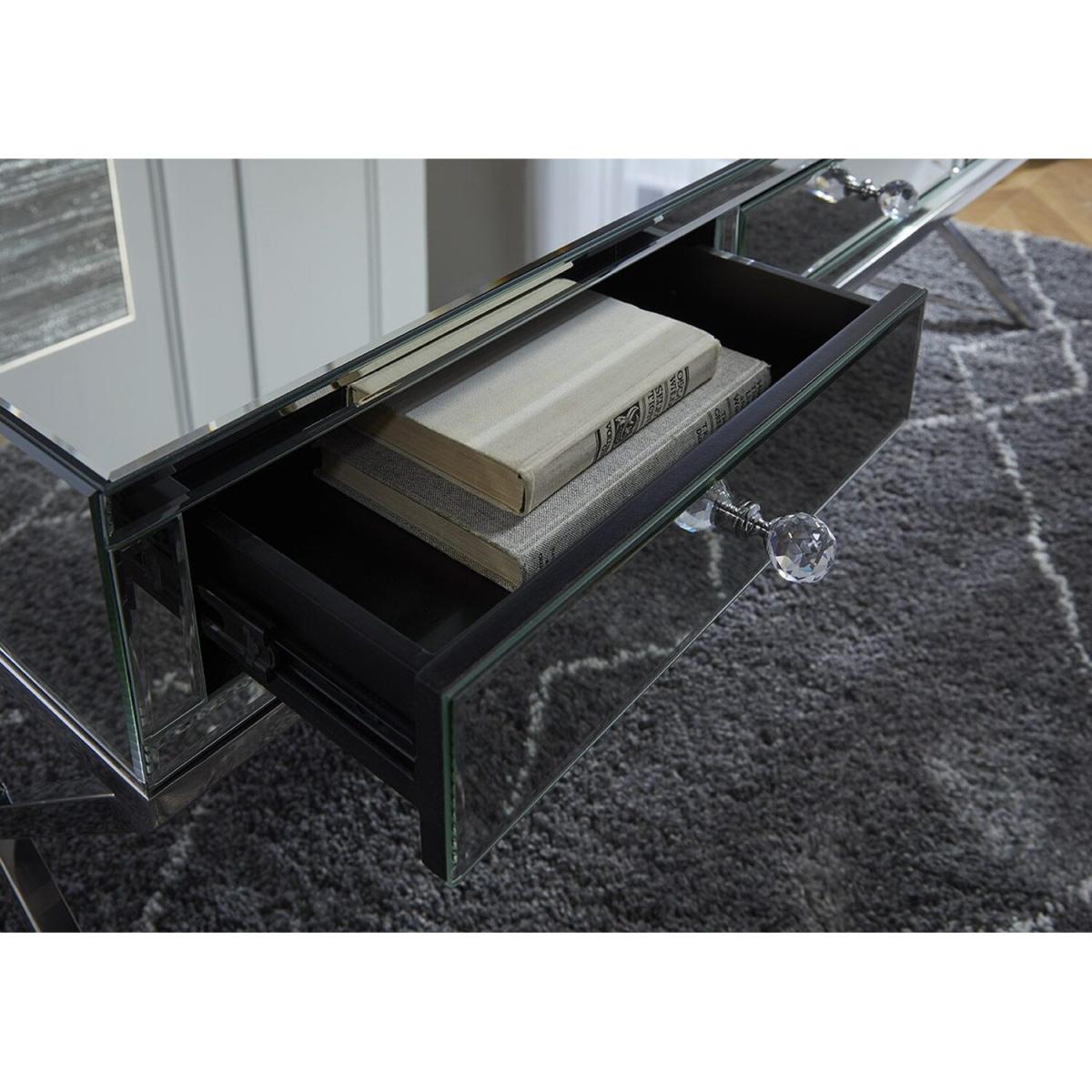 Salvador Mirrored Coffee Table Drawer - Mirror – image 6