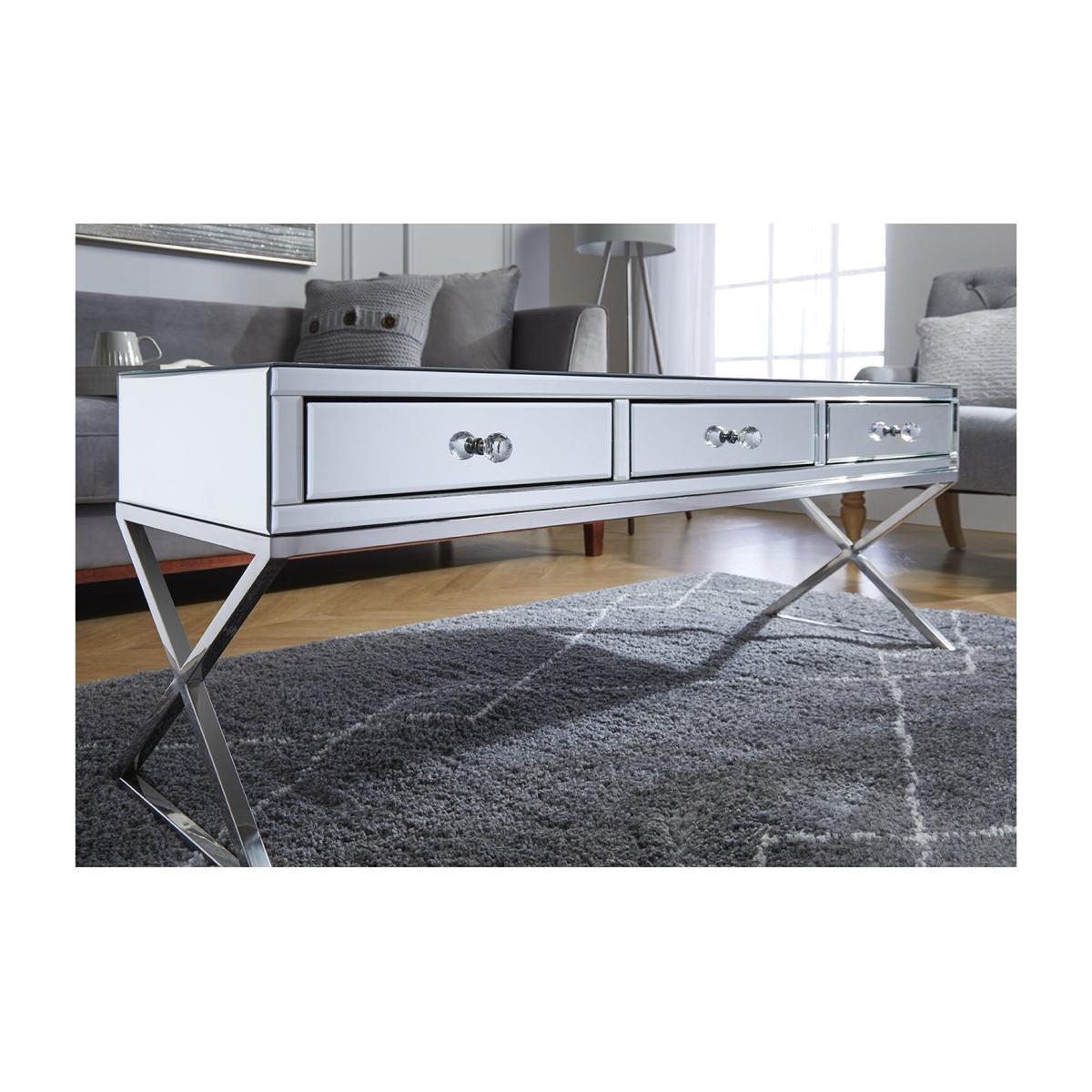 Salvador Mirrored Coffee Table Drawer - Mirror – image 1