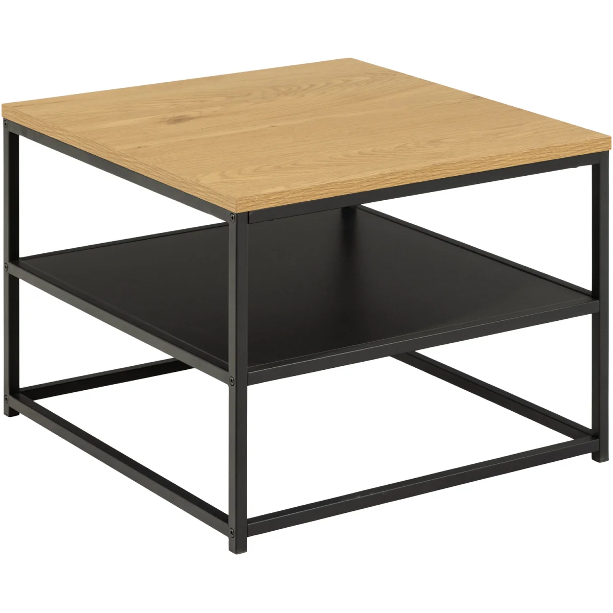 Gila Square Coffee Table with Open Shelf in Oak & Black - Oak & Black – image 2