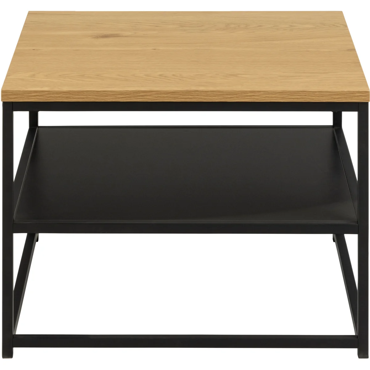 Gila Square Coffee Table with Open Shelf in Oak & Black - Oak & Black – image 3