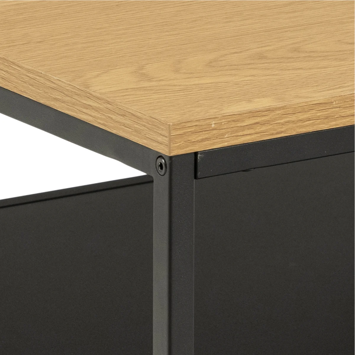 Gila Square Coffee Table with Open Shelf in Oak & Black - Oak & Black – image 5