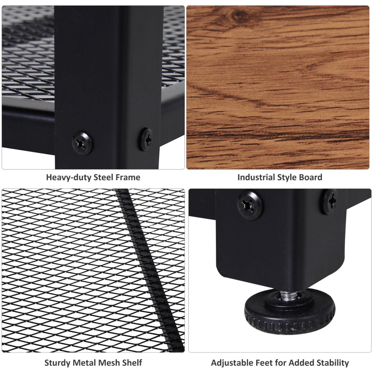 Coffee End Table with Storage Shelf - Brown – image 8