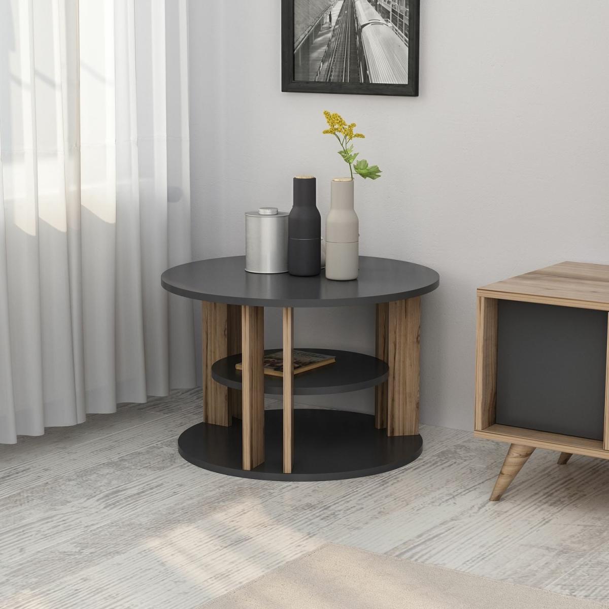 Rilla Modern Coffee Table - Walnut, Grey – image 2