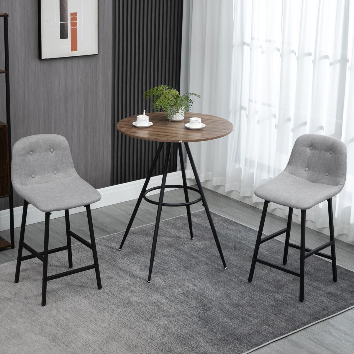 Round Bar Table, Kitchen Cafe Table, Bistro Table - Brown – image 1