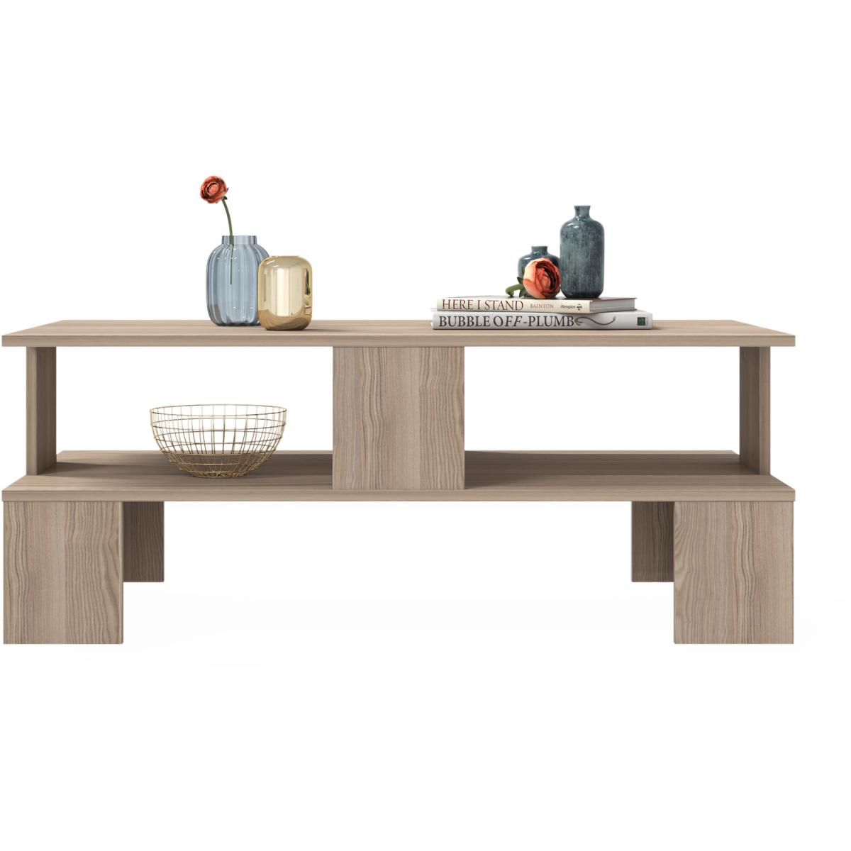 Eva 120 cm Wide Modern Coffee Table with Storage - Cordoba - Wood – image 3