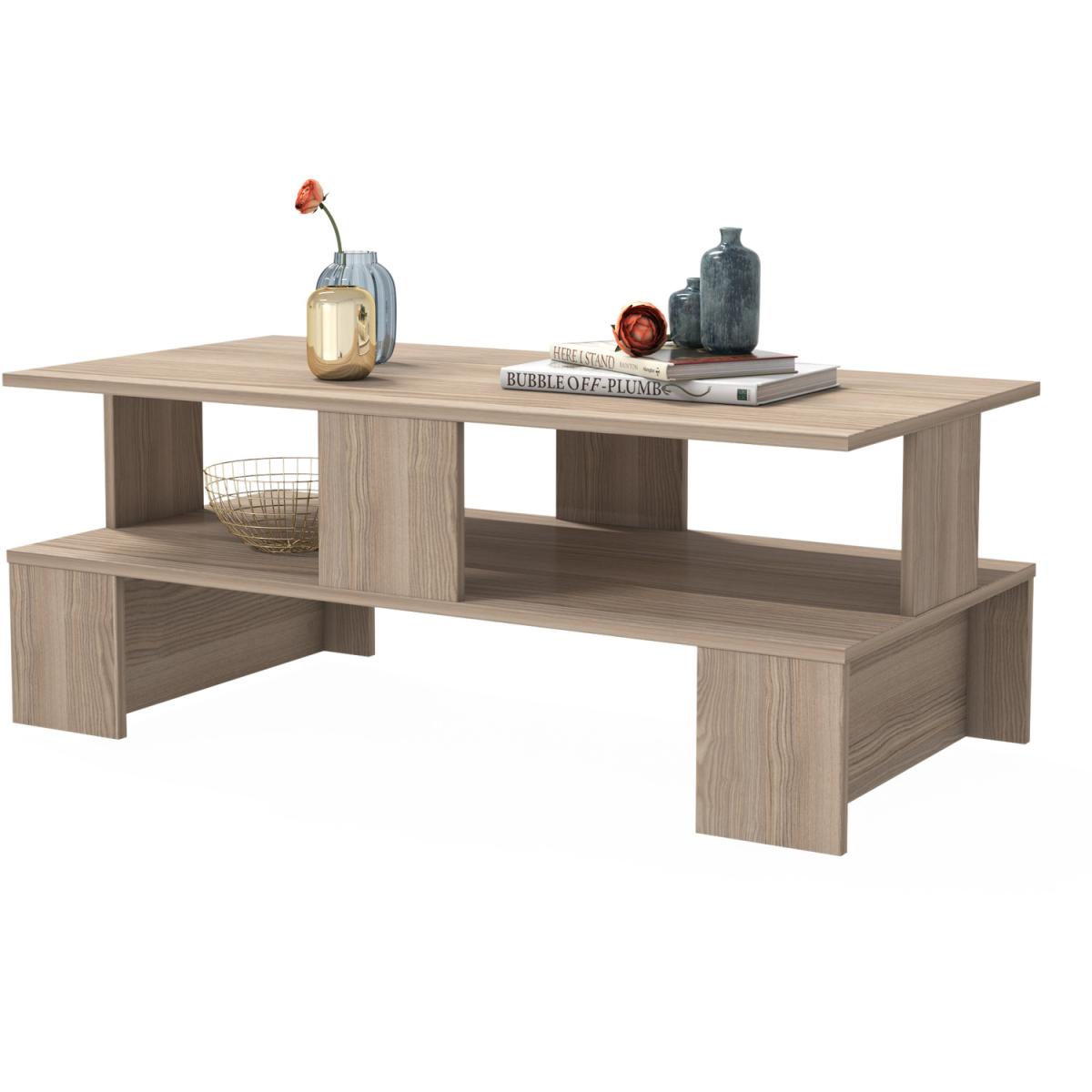 Eva 120 cm Wide Modern Coffee Table with Storage - Cordoba - Wood – image 4
