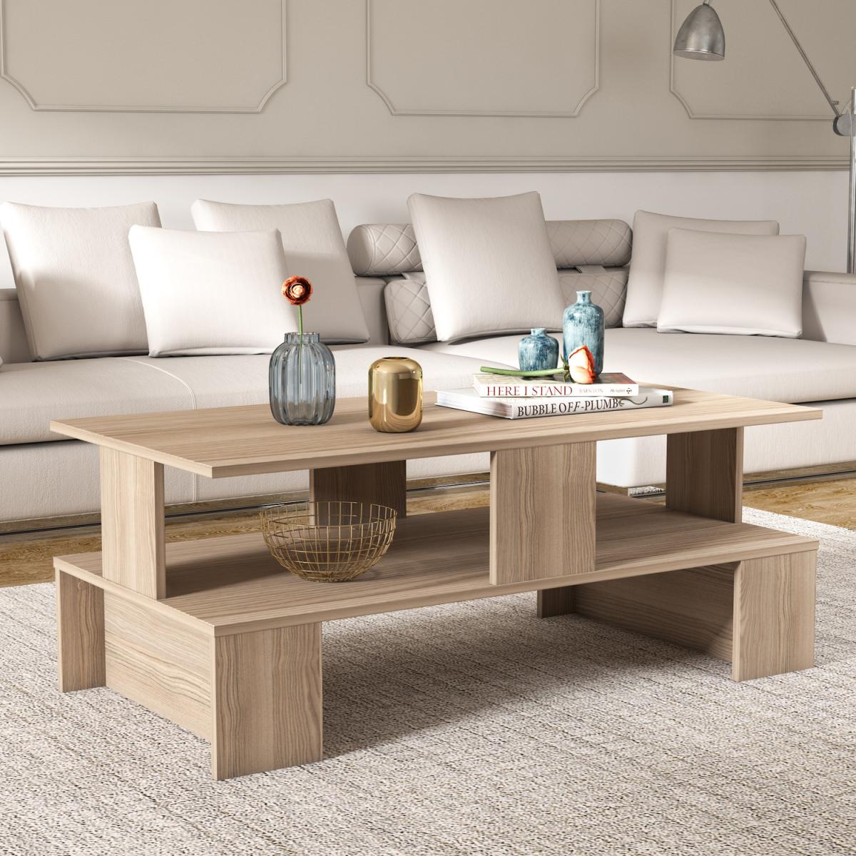 Eva 120 cm Wide Modern Coffee Table with Storage - Cordoba - Wood – image 7