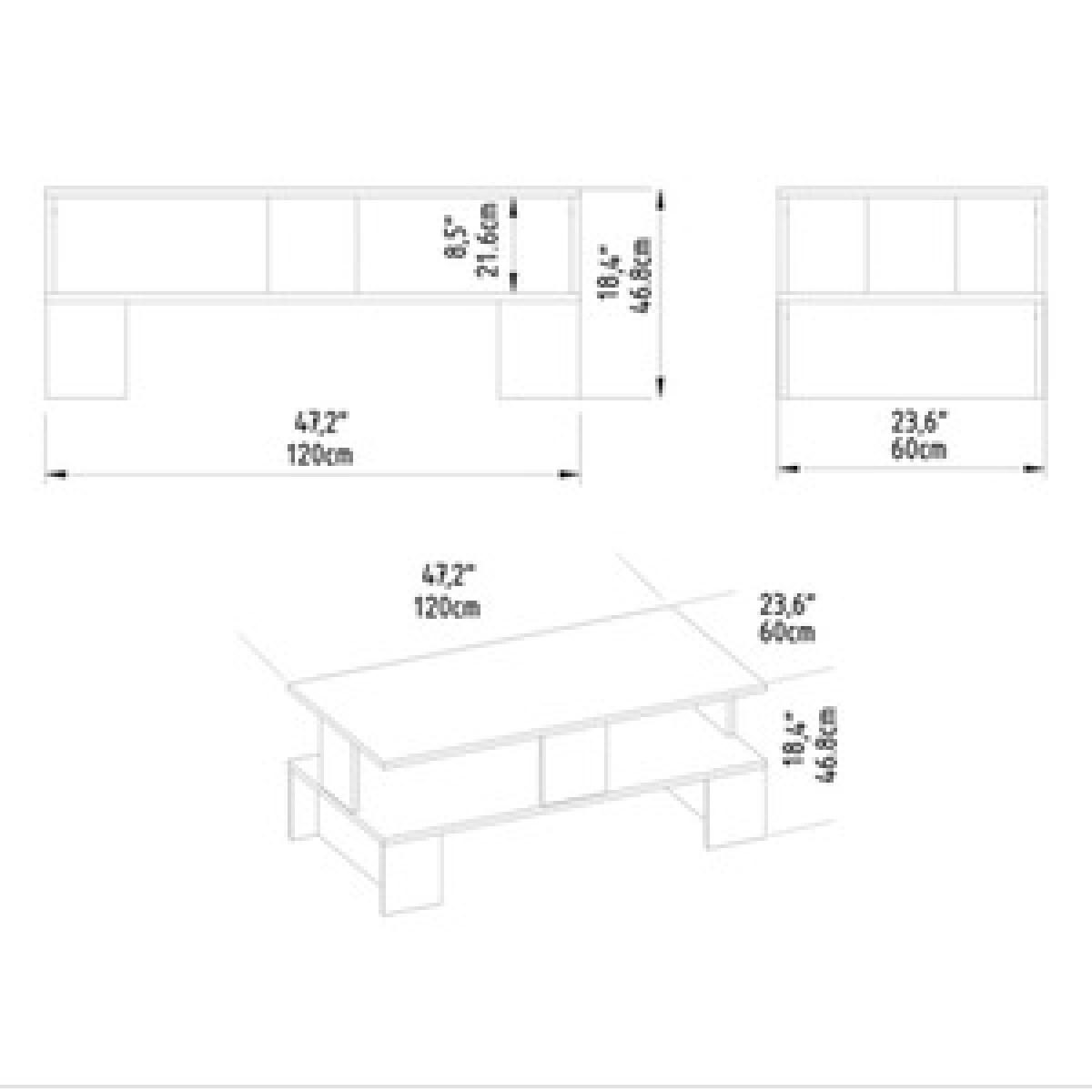Eva 120 cm Wide Modern Coffee Table with Storage - Cordoba - Wood – image 10